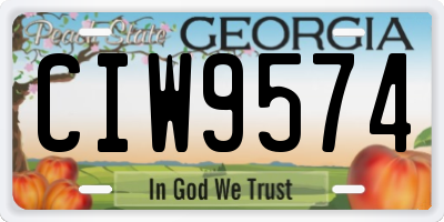 GA license plate CIW9574