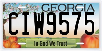 GA license plate CIW9575