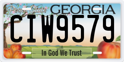 GA license plate CIW9579