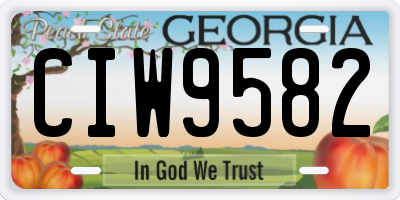 GA license plate CIW9582