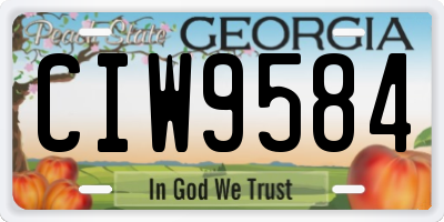 GA license plate CIW9584