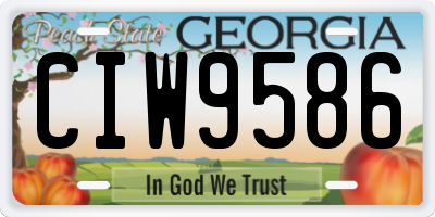 GA license plate CIW9586