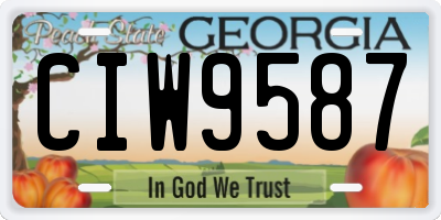 GA license plate CIW9587
