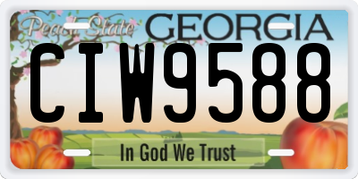 GA license plate CIW9588