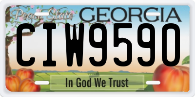 GA license plate CIW9590