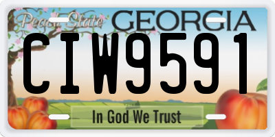 GA license plate CIW9591