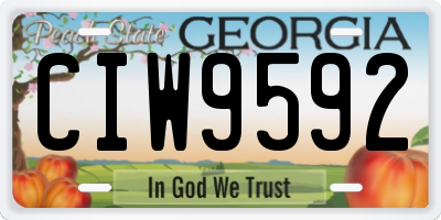 GA license plate CIW9592