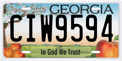 GA license plate CIW9594