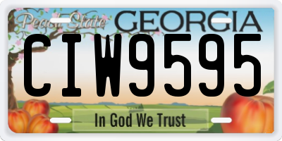GA license plate CIW9595
