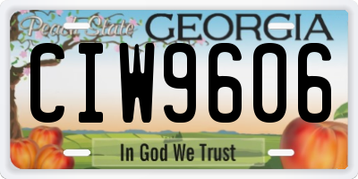 GA license plate CIW9606