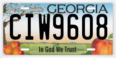 GA license plate CIW9608