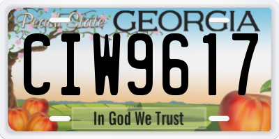 GA license plate CIW9617