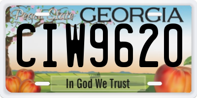 GA license plate CIW9620