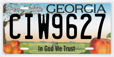 GA license plate CIW9627