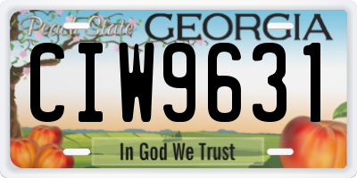 GA license plate CIW9631