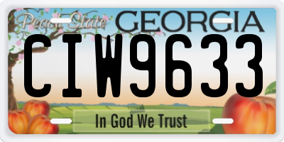GA license plate CIW9633