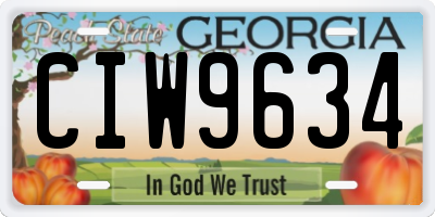 GA license plate CIW9634