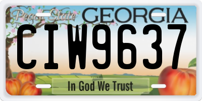 GA license plate CIW9637