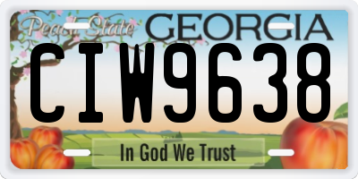 GA license plate CIW9638