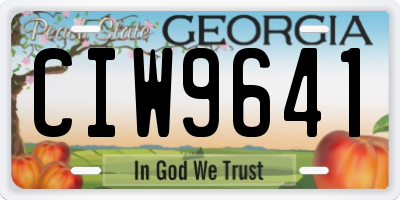GA license plate CIW9641