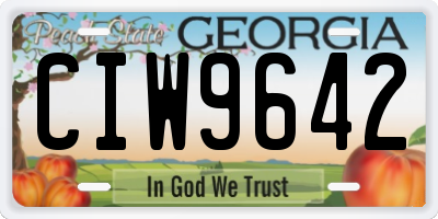 GA license plate CIW9642
