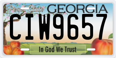 GA license plate CIW9657