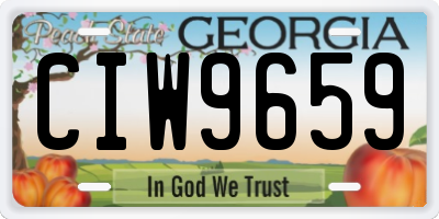 GA license plate CIW9659