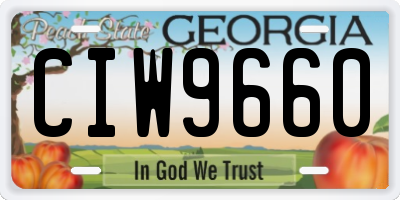 GA license plate CIW9660