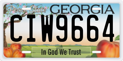 GA license plate CIW9664