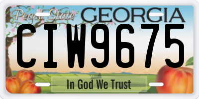 GA license plate CIW9675