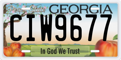 GA license plate CIW9677