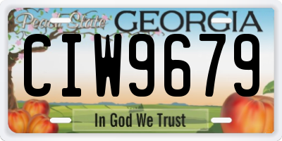 GA license plate CIW9679