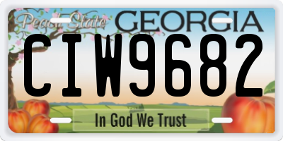 GA license plate CIW9682