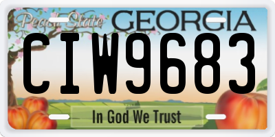 GA license plate CIW9683