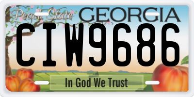 GA license plate CIW9686