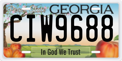 GA license plate CIW9688