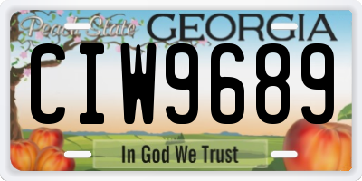 GA license plate CIW9689