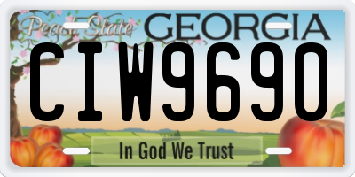 GA license plate CIW9690