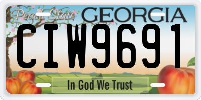 GA license plate CIW9691