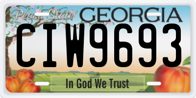 GA license plate CIW9693