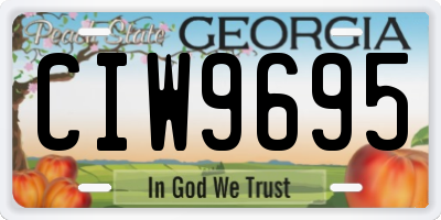 GA license plate CIW9695