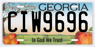 GA license plate CIW9696