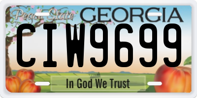 GA license plate CIW9699