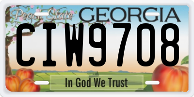 GA license plate CIW9708