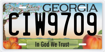GA license plate CIW9709
