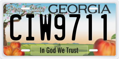 GA license plate CIW9711