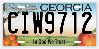 GA license plate CIW9712