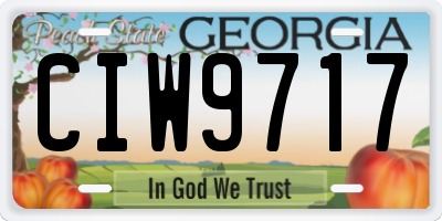 GA license plate CIW9717