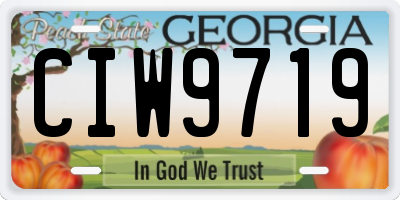 GA license plate CIW9719