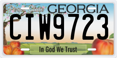 GA license plate CIW9723